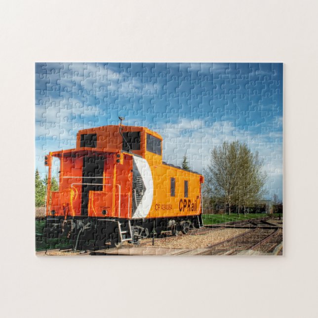 Quebra-cabeça Vagão Caboose Edmonton Canadá. (Horizontal)
