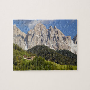 Quebra-cabeça Val di Funes, Vale de Funes, Dolomitas, Itália