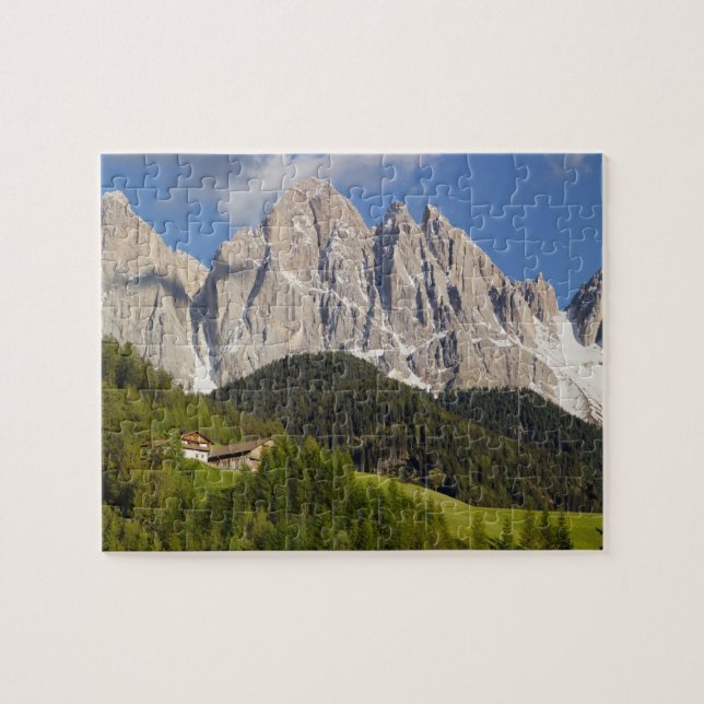 Quebra-cabeça Val di Funes, Vale de Funes, Dolomitas, Itália (Horizontal)