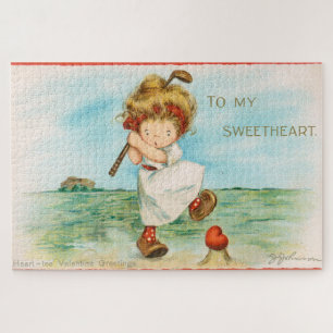 Quebra-cabeça Valentine do golfe esquisito e kitsch, cerca de 19