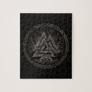 Quebra-cabeça Valknut e árvore de vida Yggrdrasil