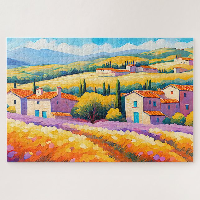 Quebra-cabeça "Vallée Florale" - Provença paisagística alargada (Horizontal)