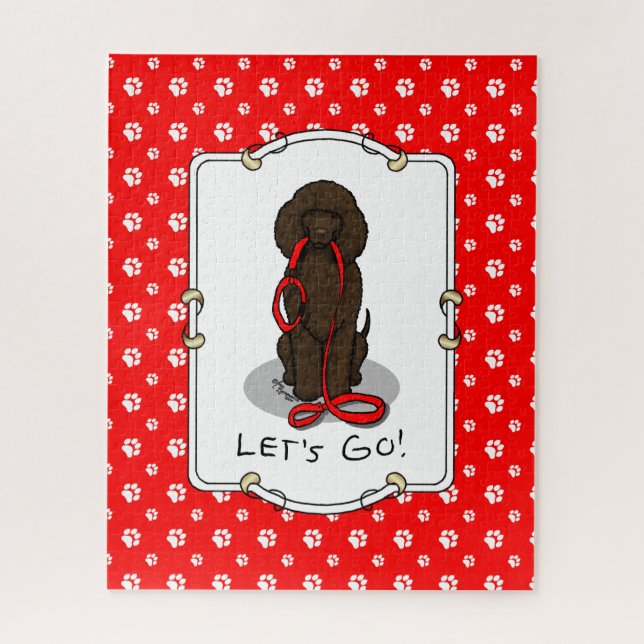 Quebra-cabeça Vamos! Caminhe Cão Irish Water Spaniel (fígado 1) (Vertical)