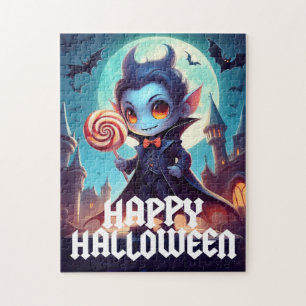 Quebra-cabeça Vampiro Comendo Doces Feliz Dia das Bruxas