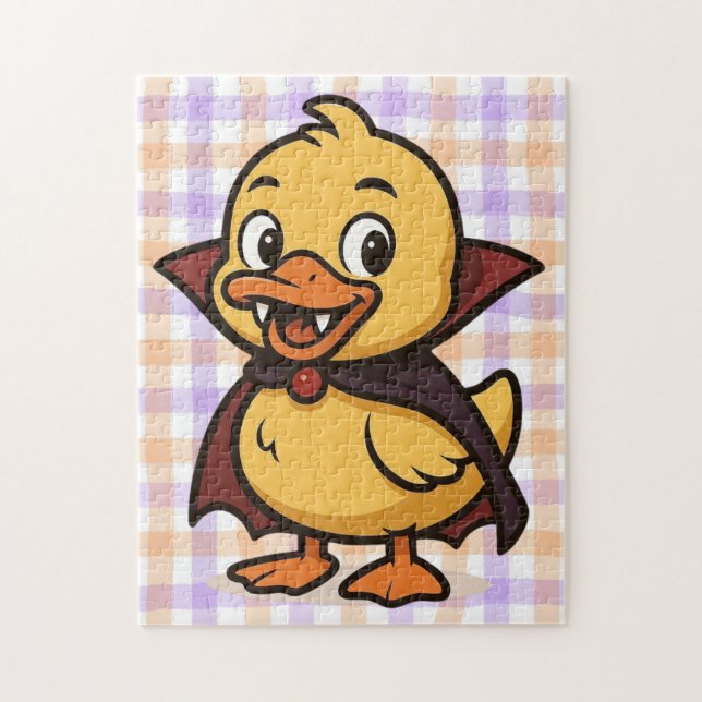 Quebra-cabeça Vampiro de pato Halloween bonito (Vertical)
