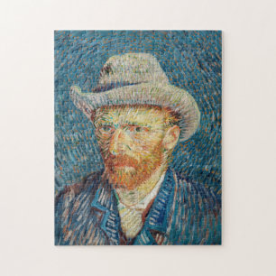 Quebra-cabeça Van Gogh - Autorretrato com um chapéu de feltro de