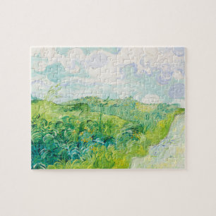 Quebra-cabeça Van Gogh. Campos de Trigo Verde Auvers. Impression