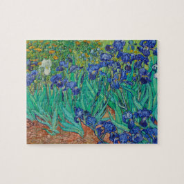 Quebra-cabeça Van Gogh Irises. impressionismo floral azul