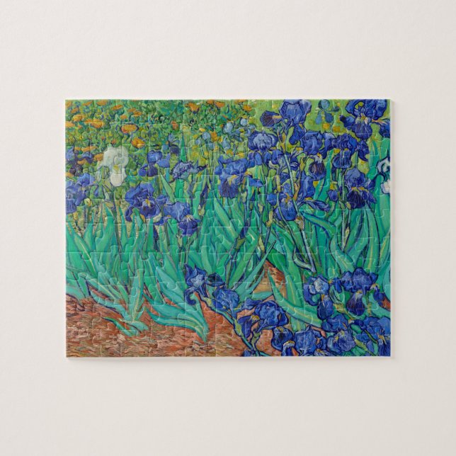 Quebra-cabeça Van Gogh Irises. impressionismo floral azul (Horizontal)