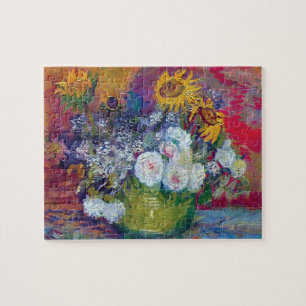 Quebra-cabeça Van Gogh - Natureza-Morta com Rosas e Girassóis