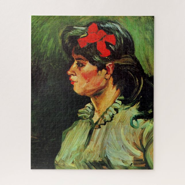 Quebra-cabeça Van Gogh - Retrato da Mulher com Fita Vermelha (Vertical)