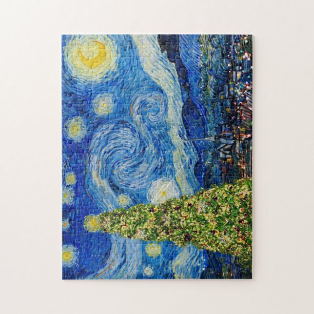 Quebra-cabeça Van Gogh Starry Night - Árvore de Natal (Vertical)