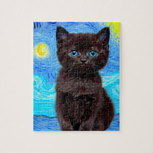 Quebra-cabeça Van Gogh Starry Night Black