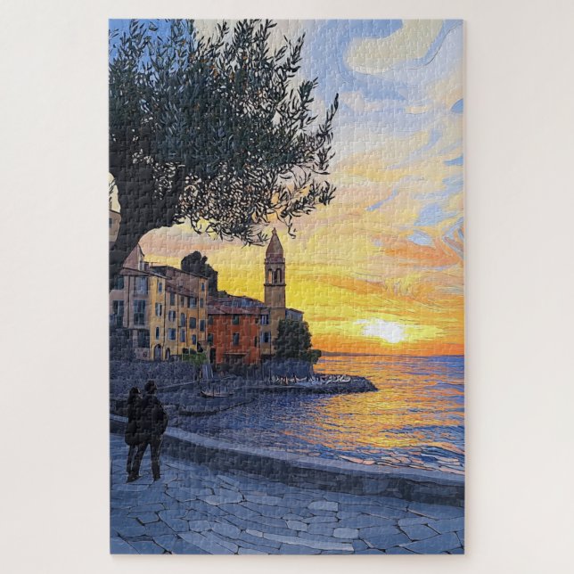 Quebra-cabeça Van Gogh Style Italian Sunset – Artistic Puzzle (Vertical)