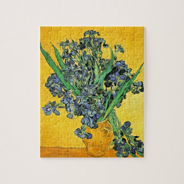Quebra-cabeça Van Gogh - Vaso com Íris Fundo Amarelo (Vertical)