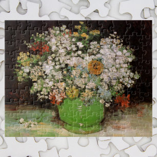 Quebra-cabeça Vase com Flores da Zinnia por Vincent van Gogh