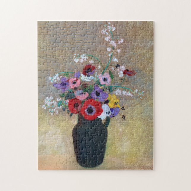 Quebra-cabeça Vase com Flores Mistas, Redon (Vertical)