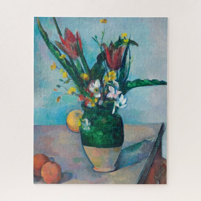 Quebra-cabeça Vase das Tulipas por Paul Cezanne (Vertical)
