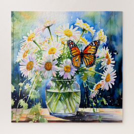 Quebra-cabeça Vase de Daisies Bonito Floral