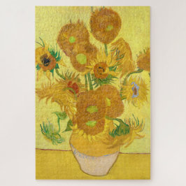 Quebra-cabeça Vase with fifteen sunflowers by Vincent Van Gogh 