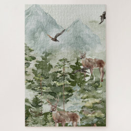 Quebra-cabeça Veado das Montanhas da Cena de Inverno