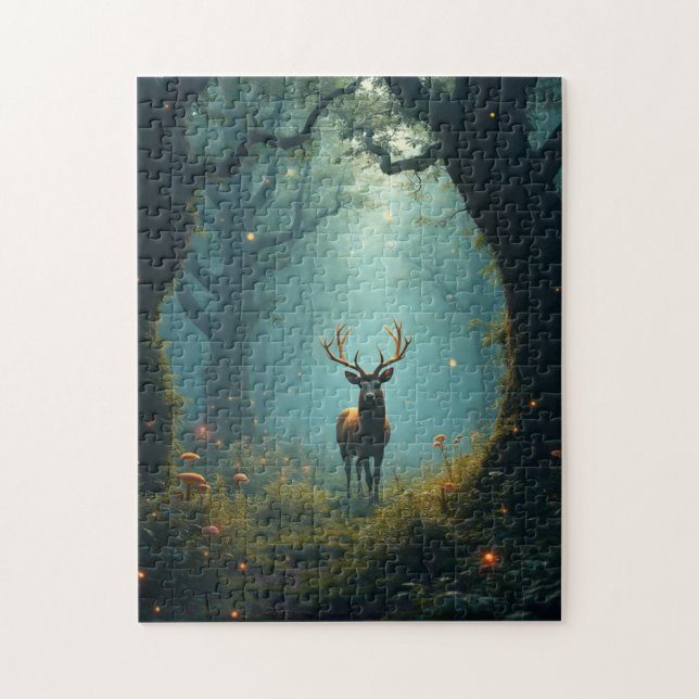 Quebra-cabeça Veado numa floresta encantada (Vertical)