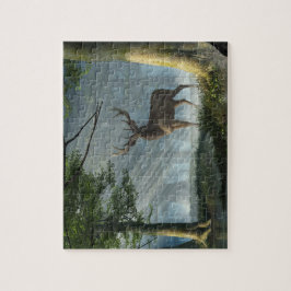 Quebra-cabeça Veado Vermelho na Floresta Profunda