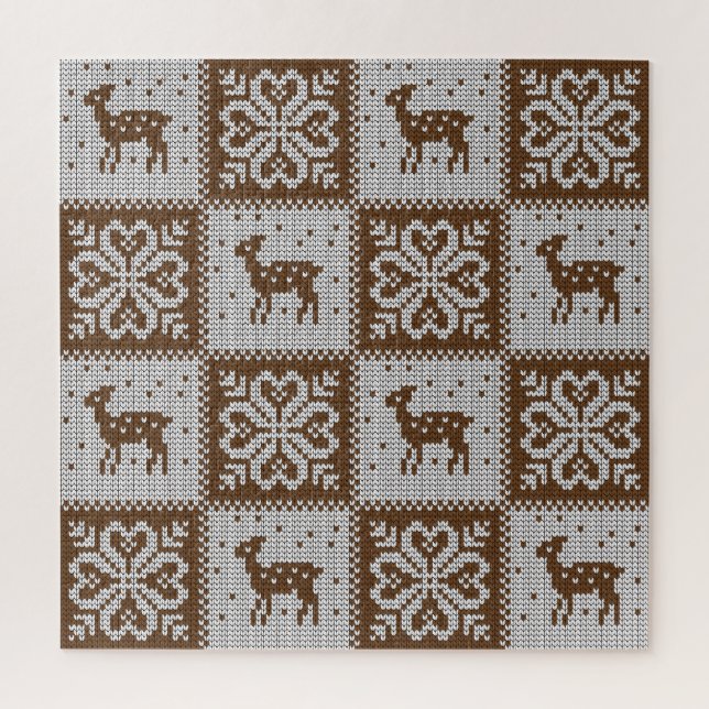 Quebra-cabeça Veados de inverno: padrão de colheita. (Vertical)