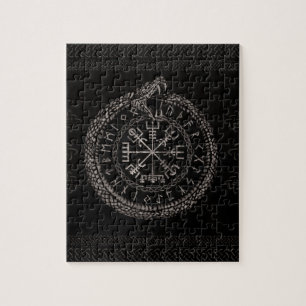 Quebra-cabeça Vegvisir com Ouroboros e runes