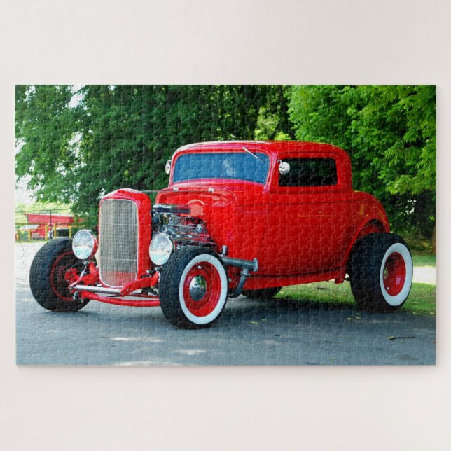 Quebra-cabeça Veículo Red Hot Rod Vibrante (Horizontal)
