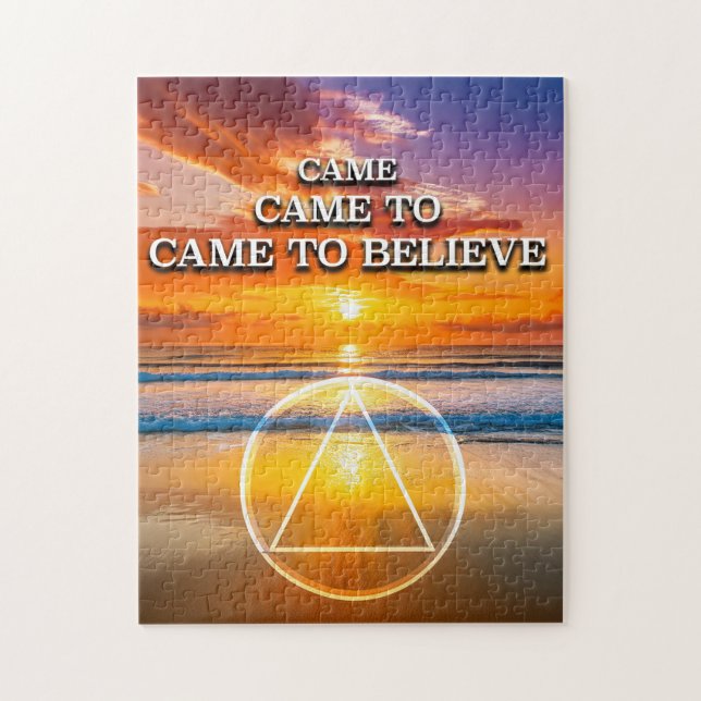 Quebra-cabeça Veio acreditar em uma praia de slogan em Sunrise (Vertical)