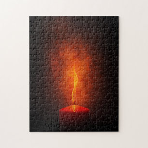 Quebra-cabeça Vela Vermelha com Luz Quente