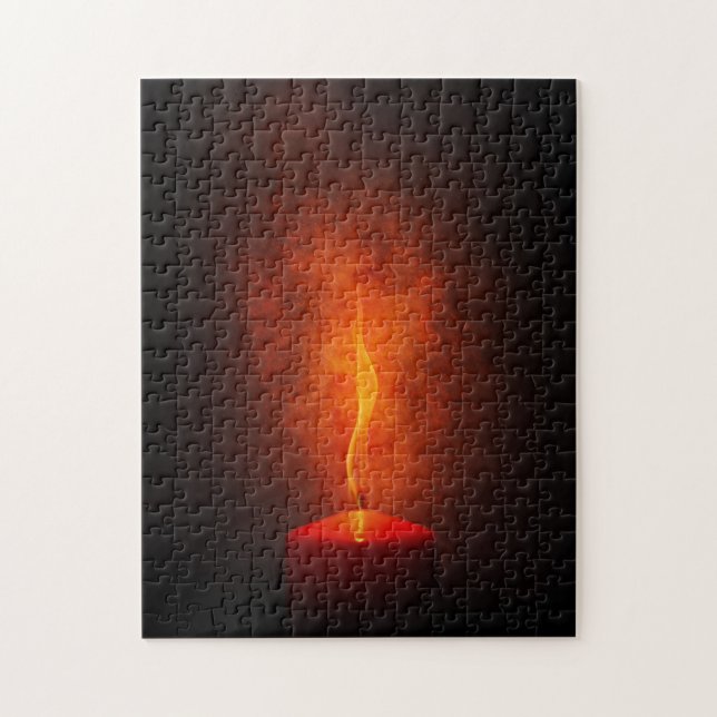 Quebra-cabeça Vela Vermelha com Luz Quente (Vertical)