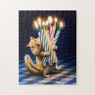 Quebra-cabeça Velas de Aniversário de Esquilo