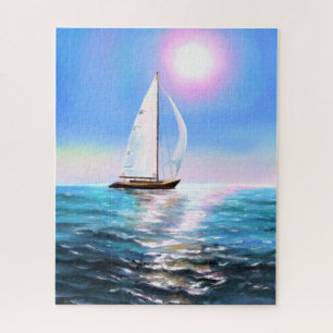 Quebra-cabeça veleiro ao nascer do sol - Desenho -