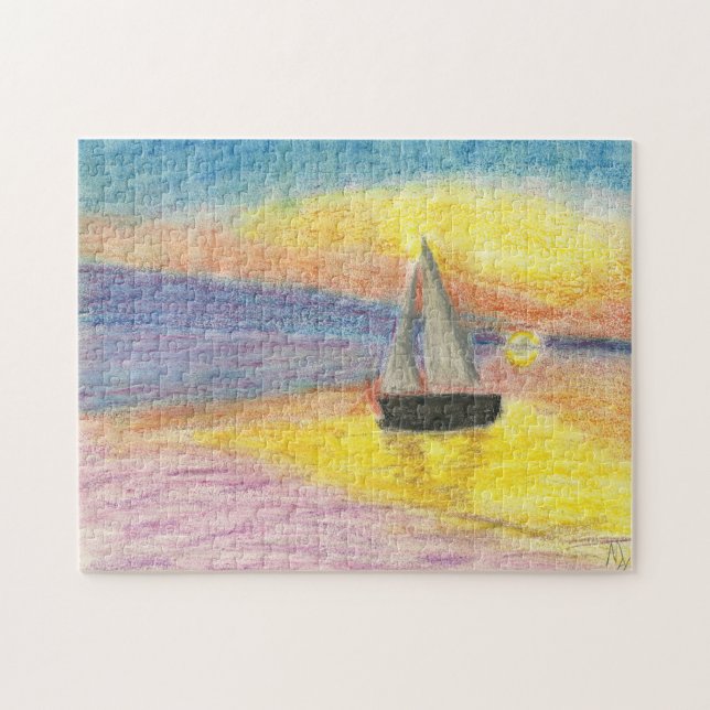 Quebra-cabeça Veleiro no por do sol (Horizontal)