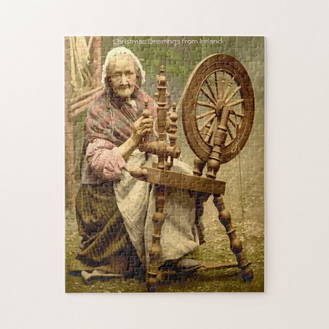 Quebra-cabeça Velha Senhora Irlandesa Fiandeira de Lã, Quebra-Ca (Vertical)