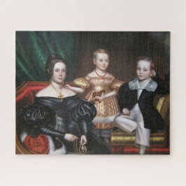 Quebra-cabeça Velhas Mestrados pintando mulher e duas crianças