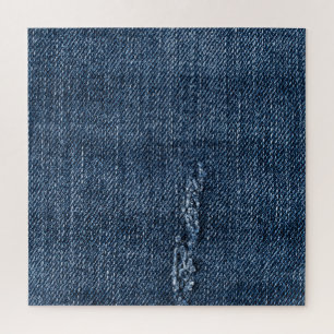Quebra-cabeça Velho denim rasgado: textura jeans.