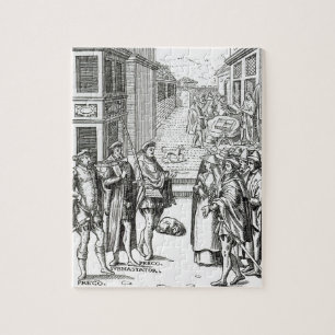 Quebra-cabeça Venda pelo Crier de cidade, após um woodcut 'no