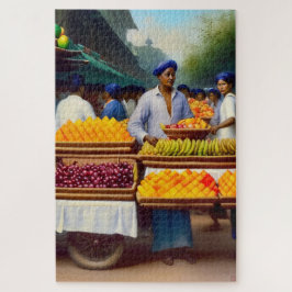 Quebra-cabeça Vendedores de Frutas Malaios 1014 peça de Jigsera 