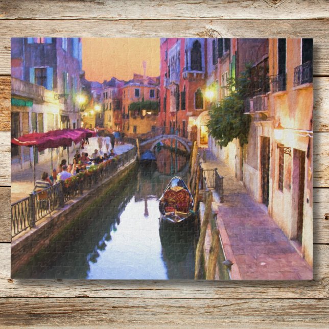 Quebra-cabeça Veneza Romântica, Itália Beco Ao Pôr-do-Sol (Criador carregado)