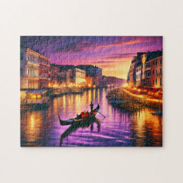 Quebra-cabeça Venice Gondola Grand Canal Romantic Italy Night