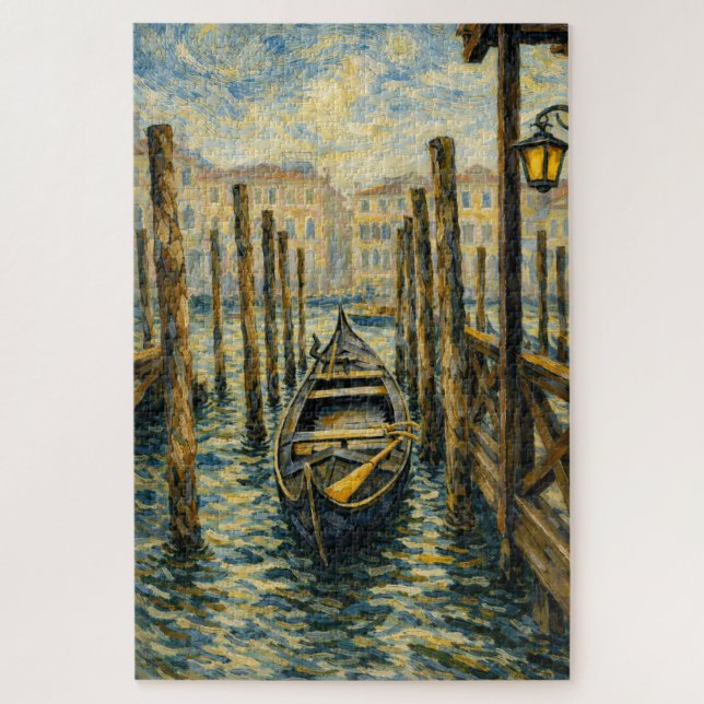 Quebra-cabeça Venice Gondola Van Gogh Style Mosaic Art Puzzle (Vertical)