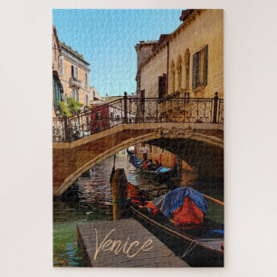 Quebra-cabeça Venice Itália Canal Bridge Boat Viagem
