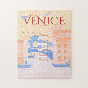 Quebra-cabeça Venice Viagem Art, Itália, Viagem Art, Retro