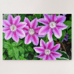 Quebra-cabeça Verde-floral, cor-de-rosa, elegante