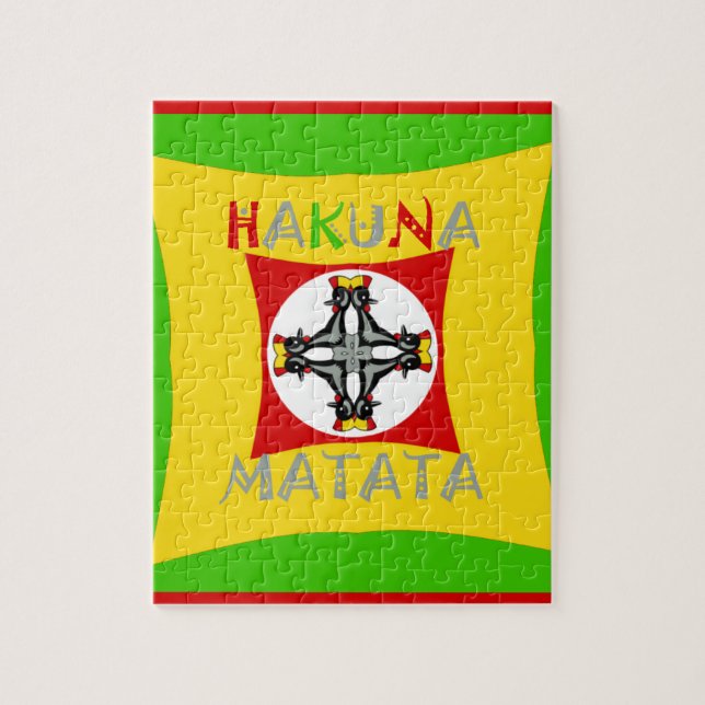 Quebra-cabeça Verde Ouro Vermelho de cor rasta (Vertical)