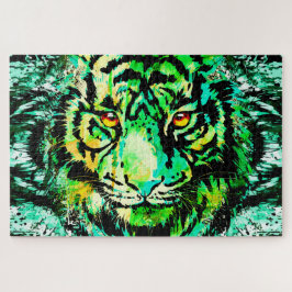 Quebra-cabeça Verde Tigre - Quebra-cabeça Colorida