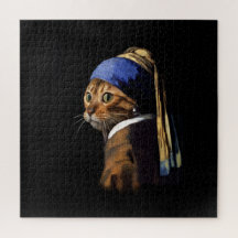 Vermeer Painting Spoof Puss com um Ouriço de Pérol